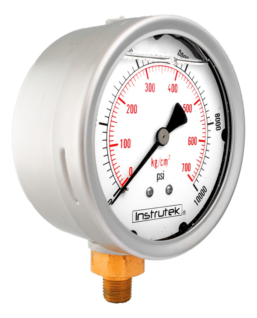 Manómetro Inox Alta Presión Glicerina 4 PLG, 10000 Psi