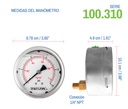 Manómetro Inox Glicerina 4 PLG, 15 Psi (aire, Agua)