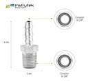 Espiga Para Mangueras Macho De 1/4 Npt X 1/4  10 Pz