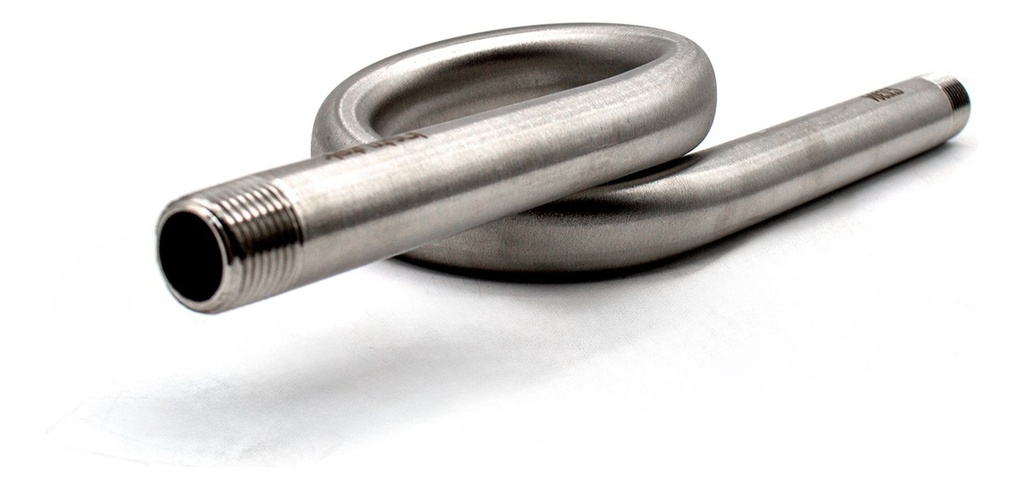 Sifón Cola De Cochino Recto, Acero Inoxidable 1/2  Npt Macho