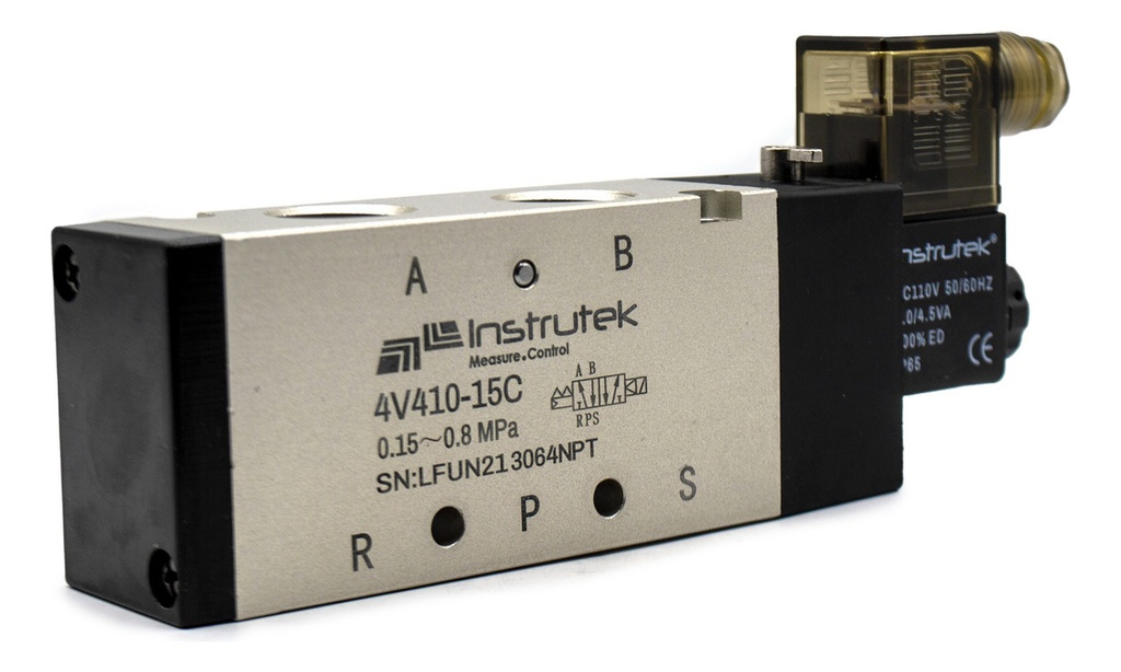 Electroválvula Neumática 5 Vías, 1/2 Npt , 2 Posiciones 110v