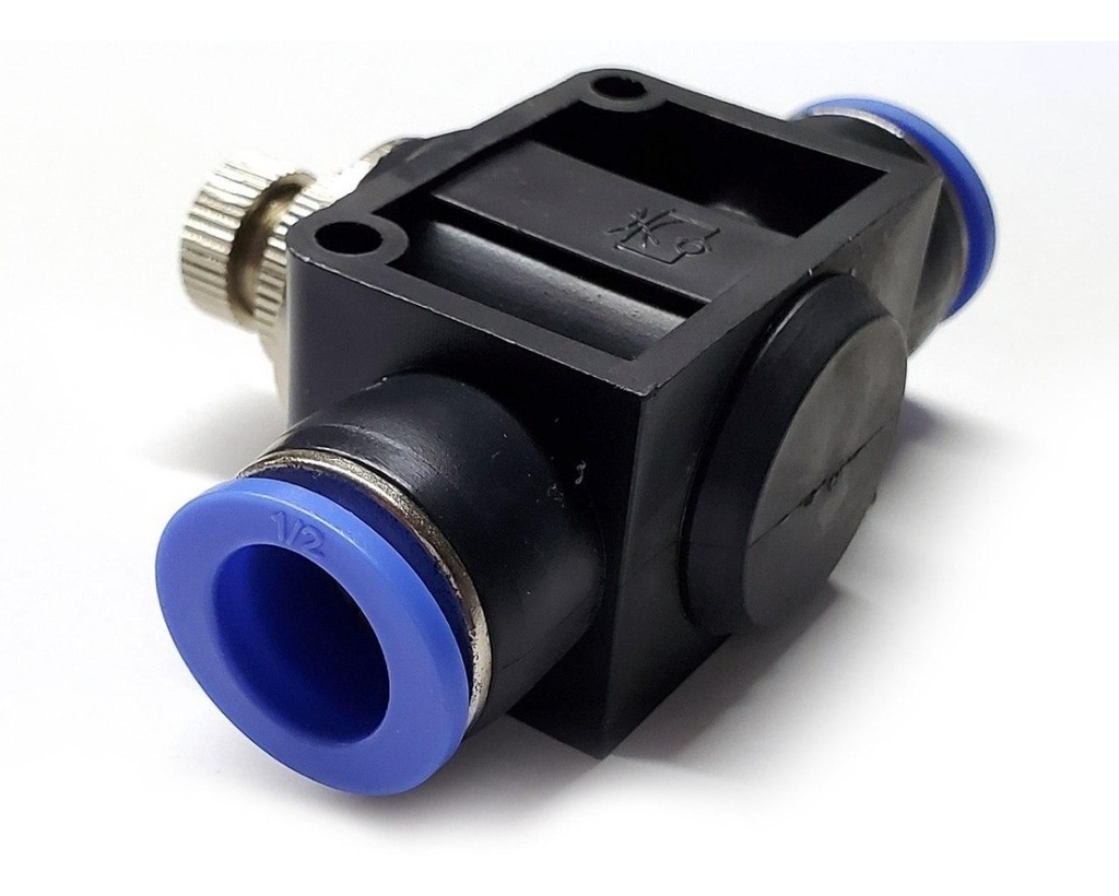 Conector / Regulador De Caudal Neumático Unión Recta 1/2