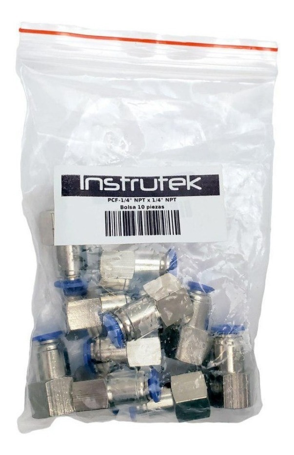 10 Pz De Conector/racor Neumático Recto Hembra 1/4 X 1/4