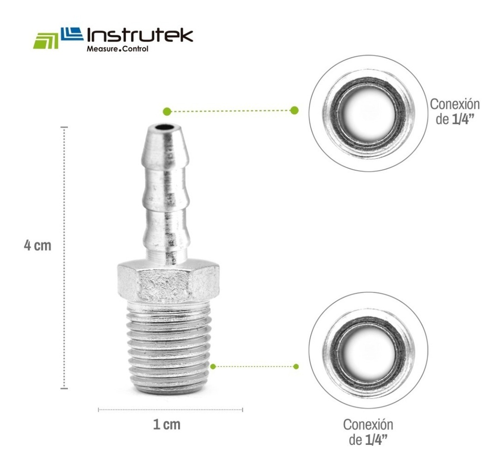 Espiga Para Mangueras Macho De 1/4 Npt X 1/4 10 Pz 