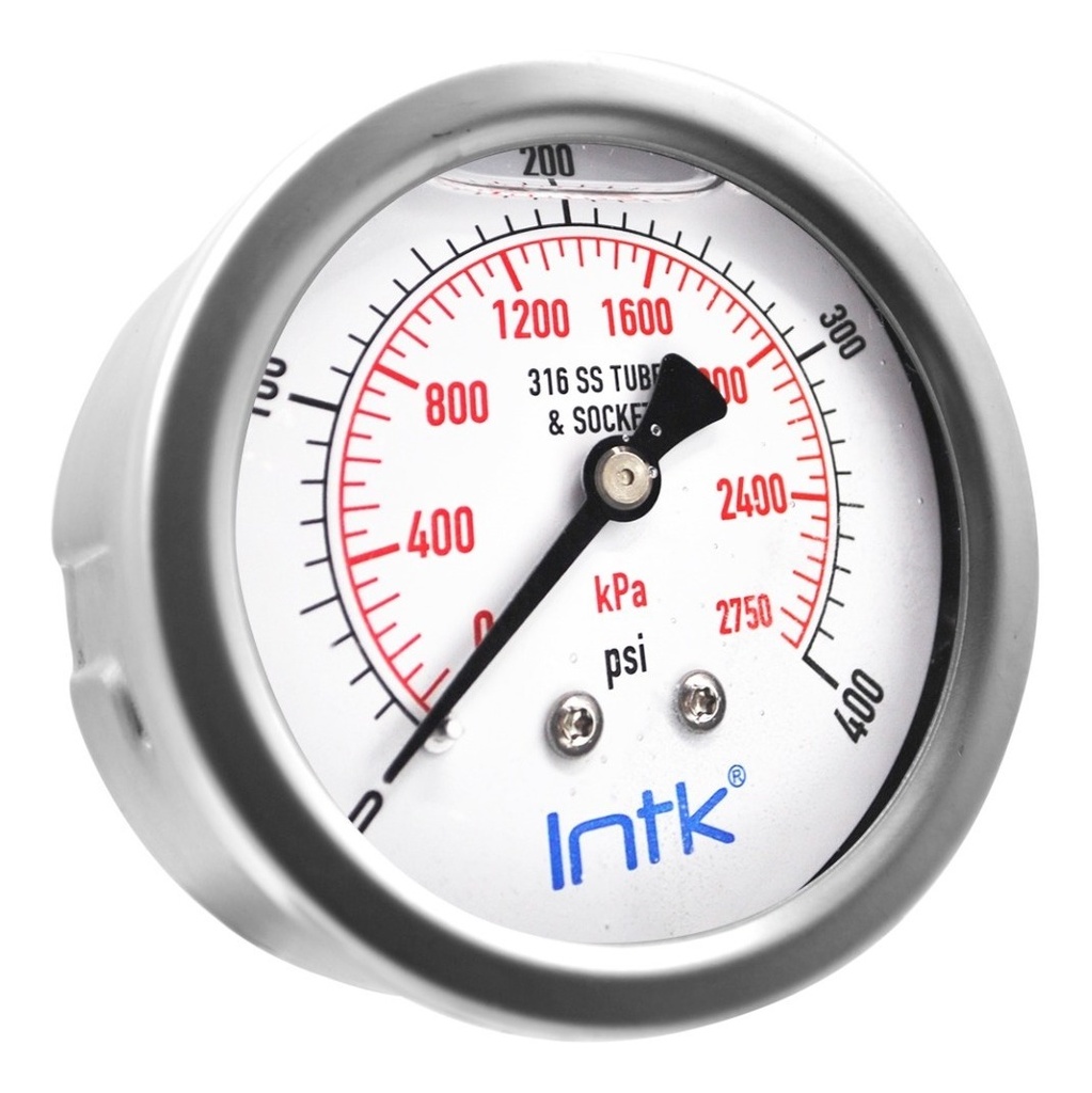 Manómetro P/petroquímica Manejo D/agua 400 Psi Con. 1/4