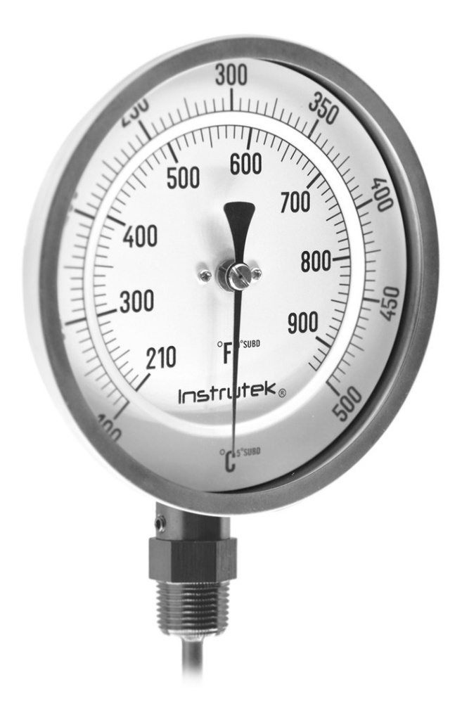 Termómetro Horno 5 PLG -100 A 500°c Vástago 9 Rosca 1/2  Npt