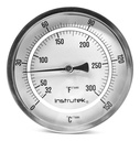 Termómetro 6 pulgadas, posterior, 1/2" NPT, vástago 6", rango 0 a 150 C-F