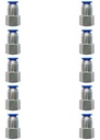 10 Pz De Conector/racor Neumático Recto Hembra 1/4 X 8 Mm