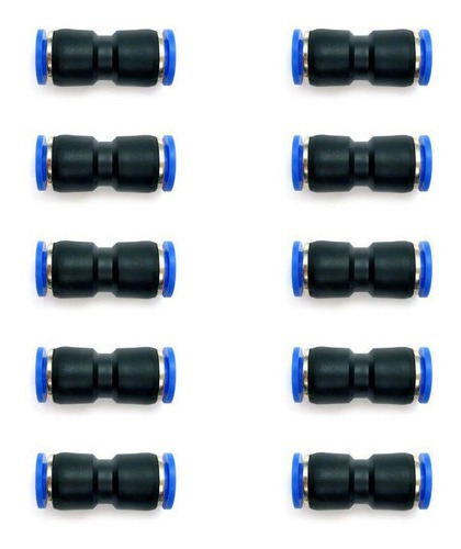 10 Pz Racor Unión Neumático Recto 3/8