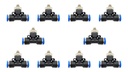 10 Pz De Conector/racor Rápido Neumático Tee M5 X 1/4