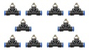 10 Pz De Conector/racor Rápido Neumático Tee M6 X 1/4