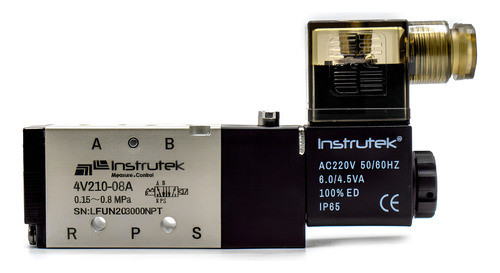 Electroválvula 5/2 vías, puertos de 1/4" NPT 220V