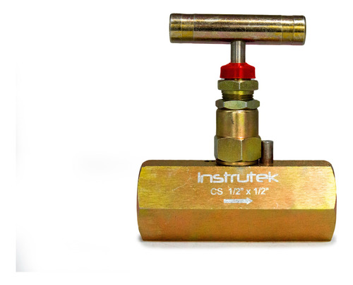 Válvula de aguja, de acero al carbón, conexión hembra-hembra de 1/2" NPT