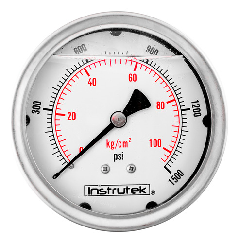 Manómetro 4", lleno de líquido (O.E.M.), 1/4" NPT, posterior, 1500 psi-kg/cm2