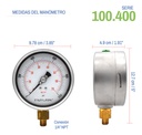 Manómetro Premium Alta Presión Glicerina 4 PLG, 1000 Psi