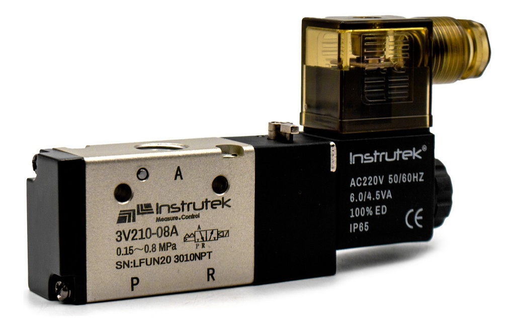 Electroválvula Neumática 3 Vías, 1/4 Npt , 2 Posiciones 220v