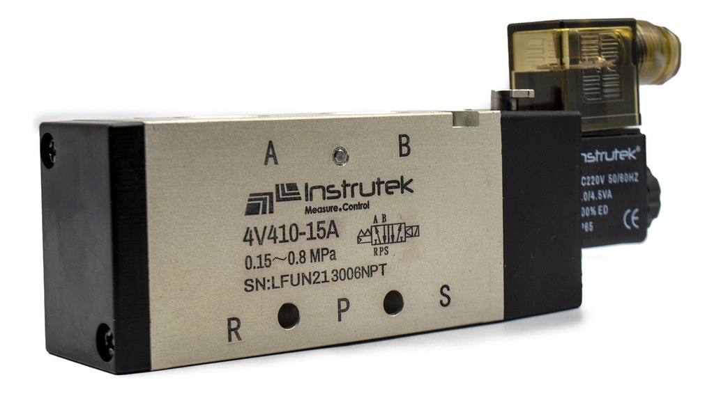 Electroválvula Neumática 5 Vías, 1/2 Npt , 2 Posiciones 220v