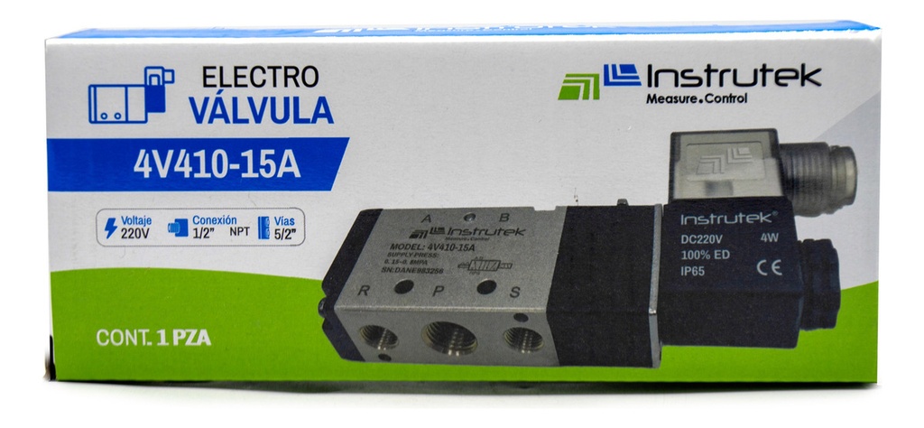Electroválvula Neumática 5 Vías, 1/2 Npt , 2 Posiciones 220v