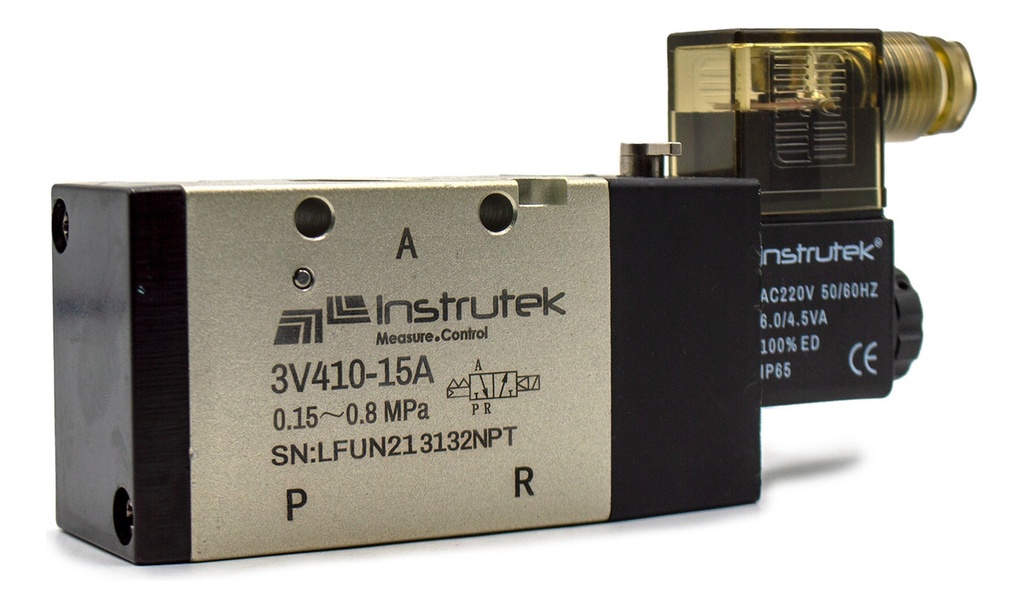 Electroválvula Neumática 3 Vías, 1/2 Npt , 2 Posiciones 220v