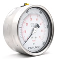 Manómetro Totalmente Inox Alta Presión 4 PLG, 1000 Psi