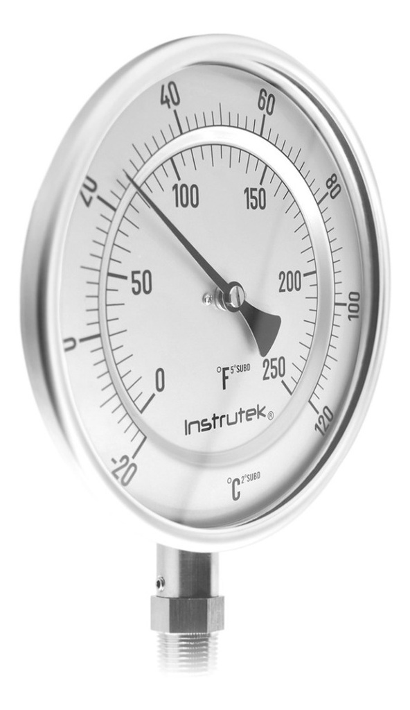 Termómetro Horno 6 PLG -20 A 120°c Vástago 9 Rosca 1/2  Npt