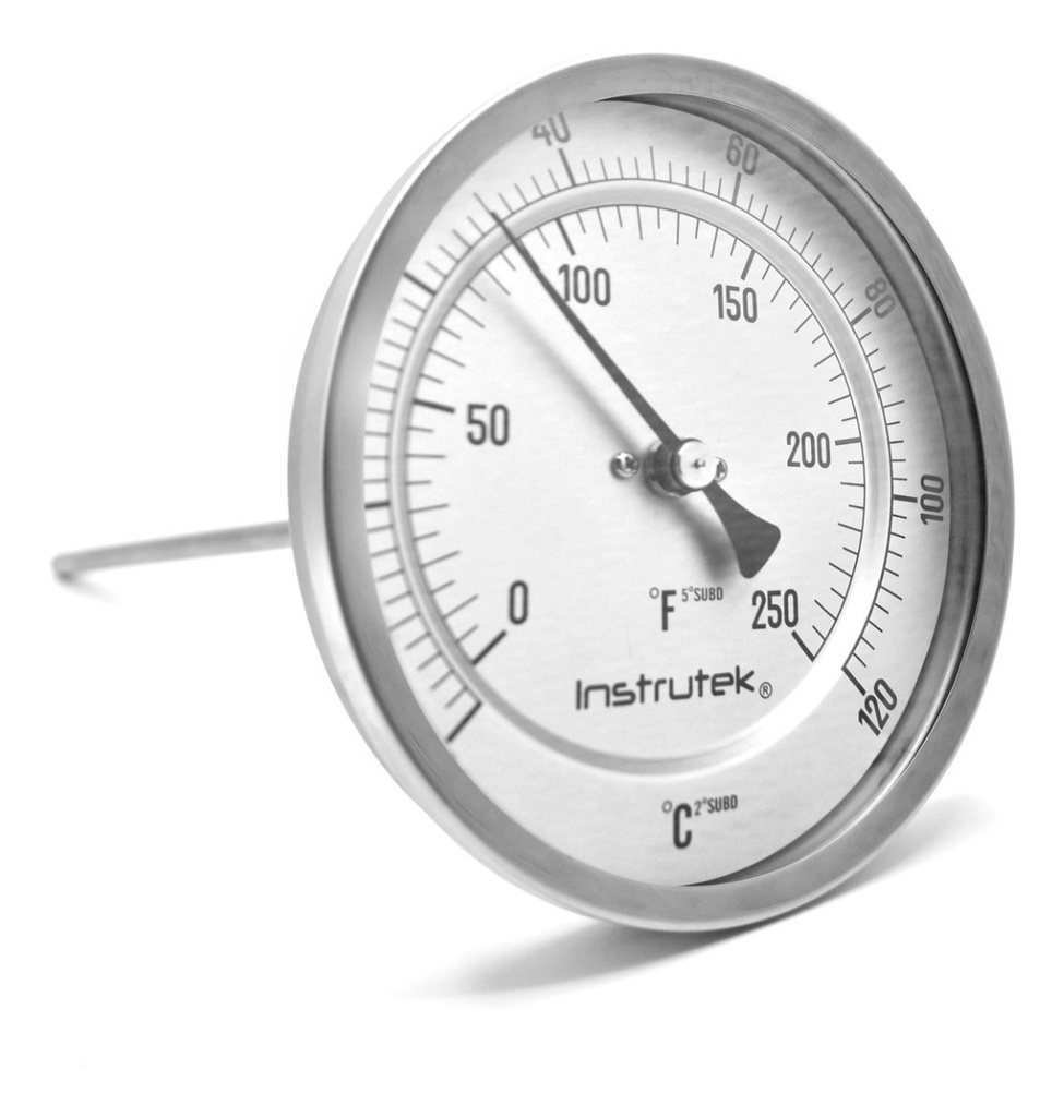 Termómetro Horno 5 PLG -20 A 120°c Vástago 6, Rosca 1/2 Npt