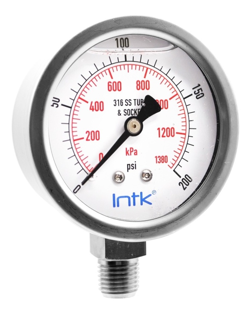 Manómetro P/petroquímica Y Manejo De Agua 200 Psi Con. 1/4