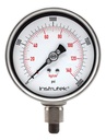 Manómetro 4", lleno de líquido premium, 1/4" NPT, inferior, 2000 psi-kg/cm2