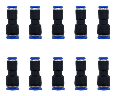 10 Pz Reducción Neumática Recta 6mm A 4mm
