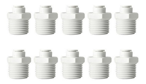 10 Pz Conector Recto Para Ósmosis Inversa 1/2 X 1/4