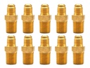 10 Pz De Conector Macho, fabricado en latón de 1/4" NPT X 1/4" Flare