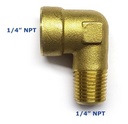 Conector Codo Macho 1/4 Npt X 1/4 Hembra Npt Latón (dorado)