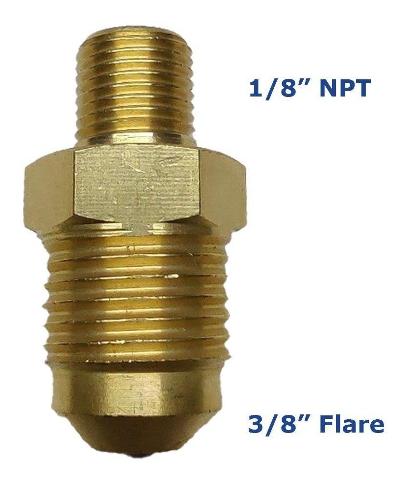 Conector Macho, Latón (dorado) De 1/8  Npt X 3/8  Flare