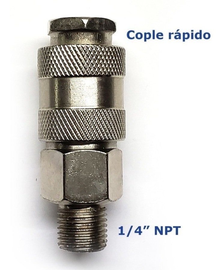 Cople Rápido Con Macho De 1/4 Npt De Latón Con Níquel