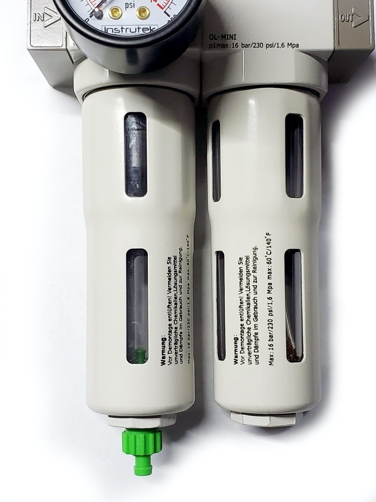 Filtro-regulador-lubricador 1/4 Alta Presión Con Manómetro
