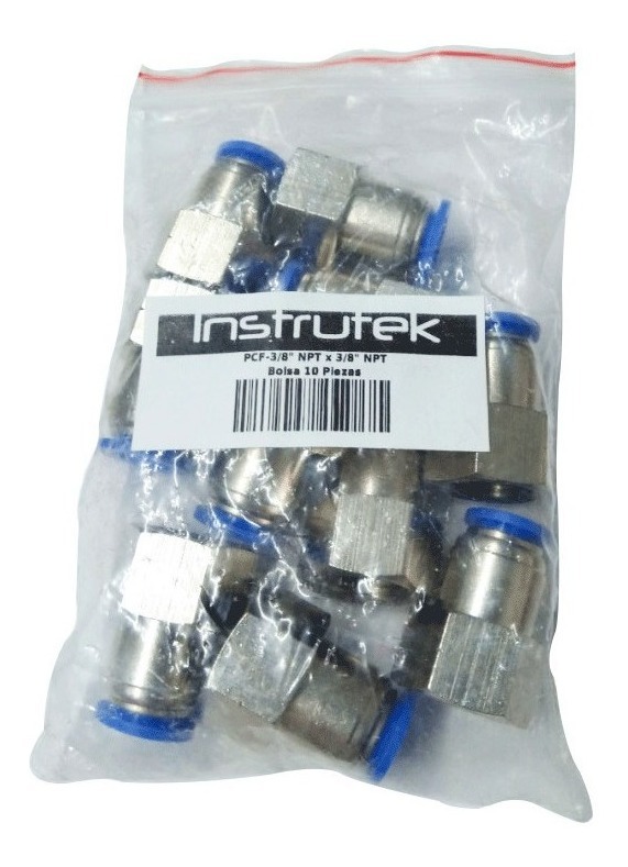 10 Pz De Conector/racor Neumático Recto Hembra 3/8