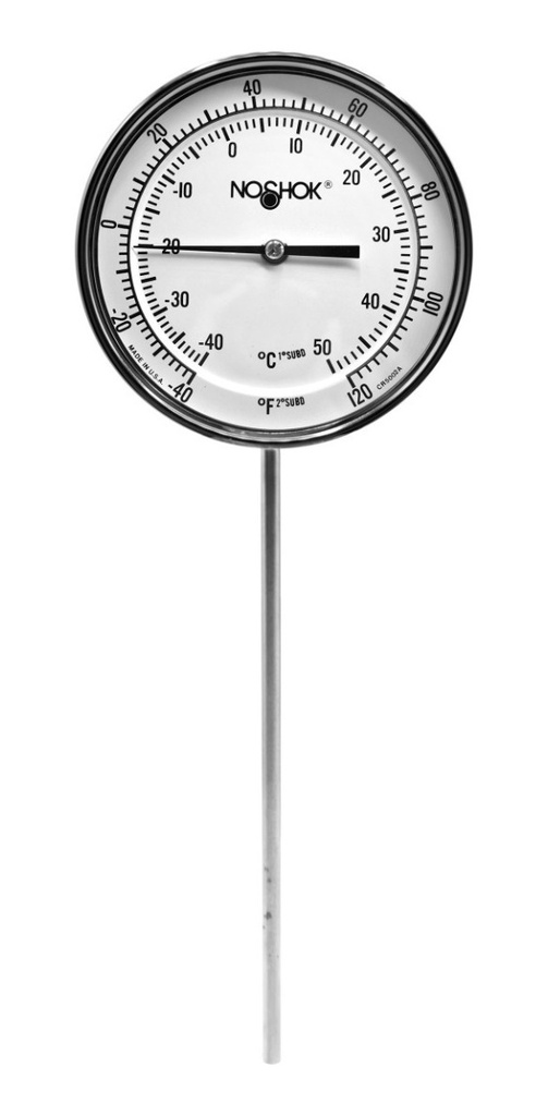 Termómetro Horno 5 PLG 40 A 120°c Vástago 9, Rosca 1/2 Npt