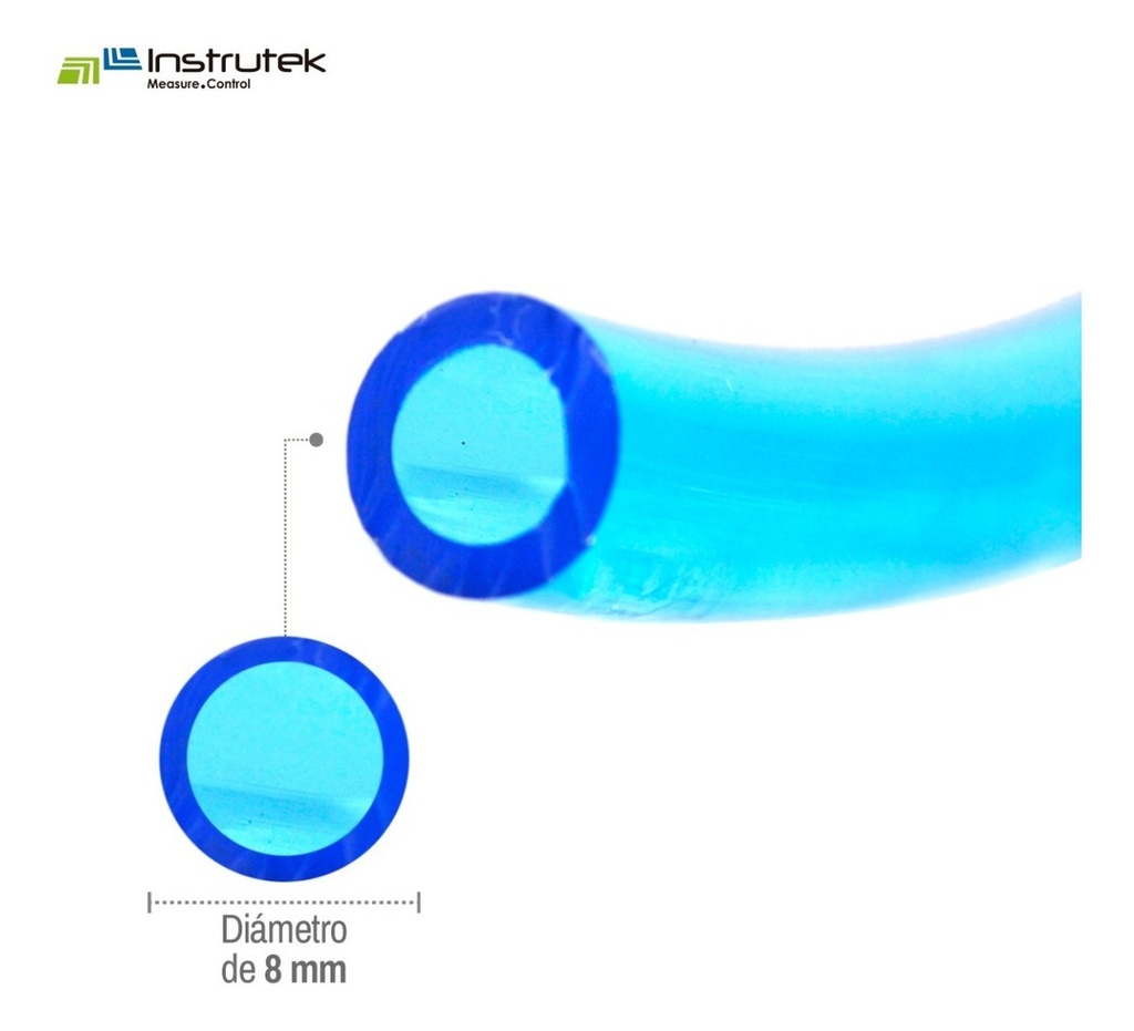 Manguera/tubing Para Aire 8mm Azul Traslúcido 25mts