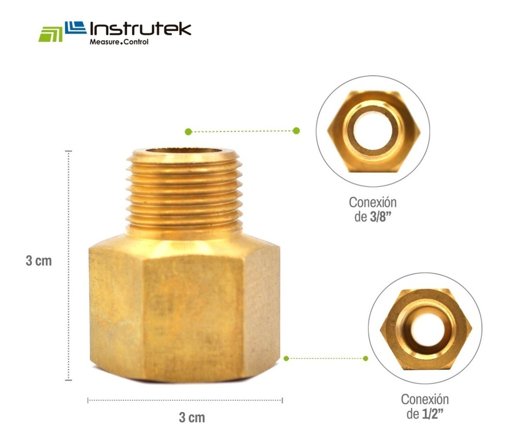 Adaptador Fabricado En Latón De 3/8 Npt A 1/4 Npt 5 Pz 