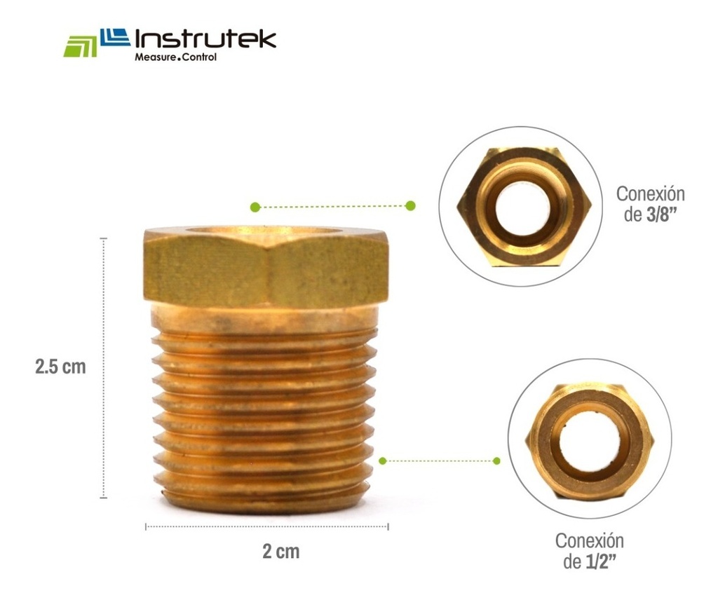 Bushing De Latón 1/8  Ntp Hembra A 1/4  Npt Macho 5 Pz