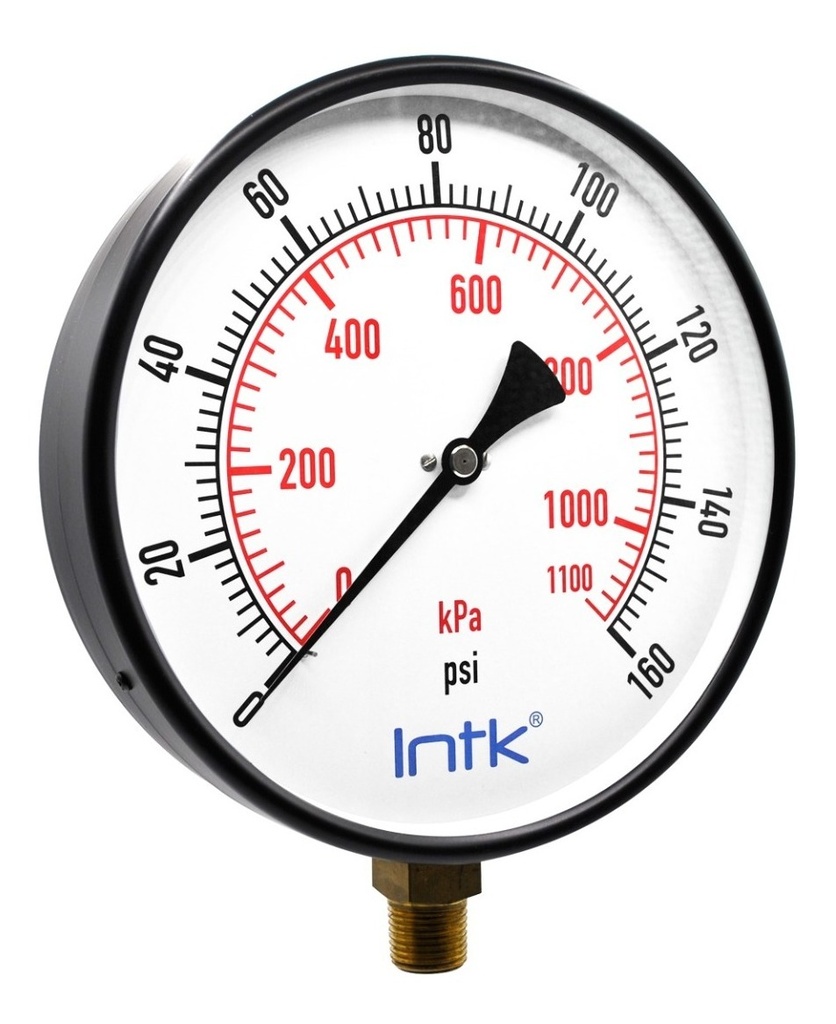 Manómetro 8 PLG Para Caldera, 160 Psi / Lectura A Distancia