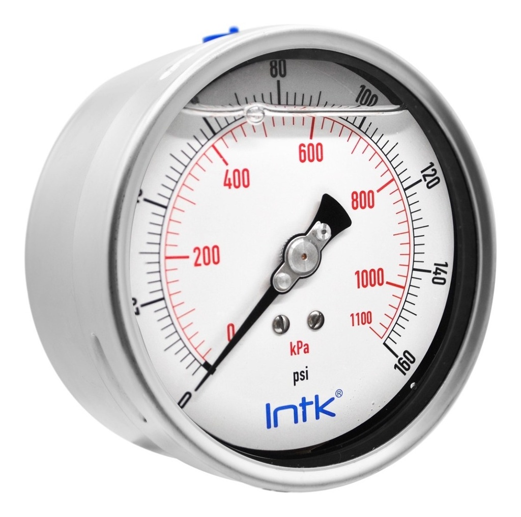 Manómetro Inox Intk 4 PLG , 160 Psi 1100 Kpa, Con. Posterior