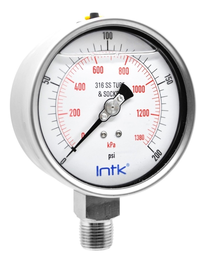 Manómetro P/petroquímica Y Manejo De Agua, 4 PLG, 1380 Kpa