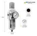 Filtro Separador De Agua Con Regulador Y Manómetro Conex 3/4