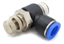 Conector /regulador De Caudal Neumático Codo 3/8 Npt X 10mm