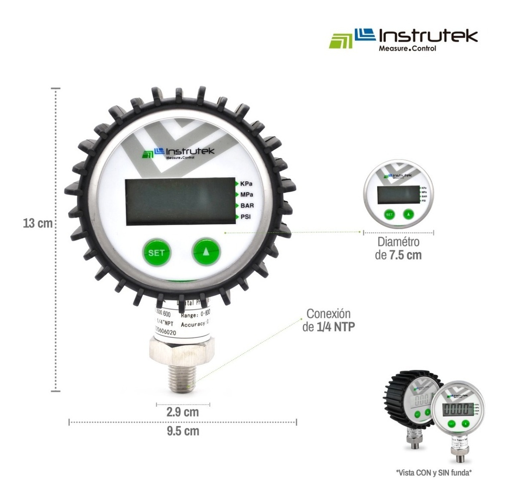 Manómetro Digital 600 Psi + 2 Unidades De Medida 