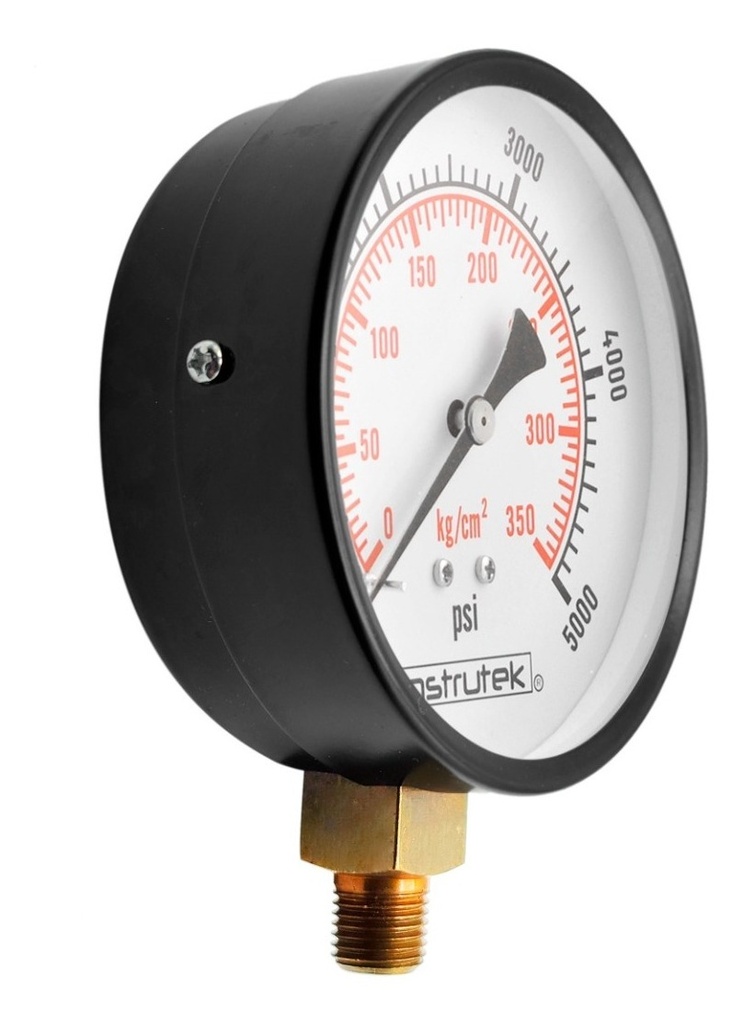 Manómetro Alta Presión Hidráulica Carátula 4 PLG, 5000 Psi