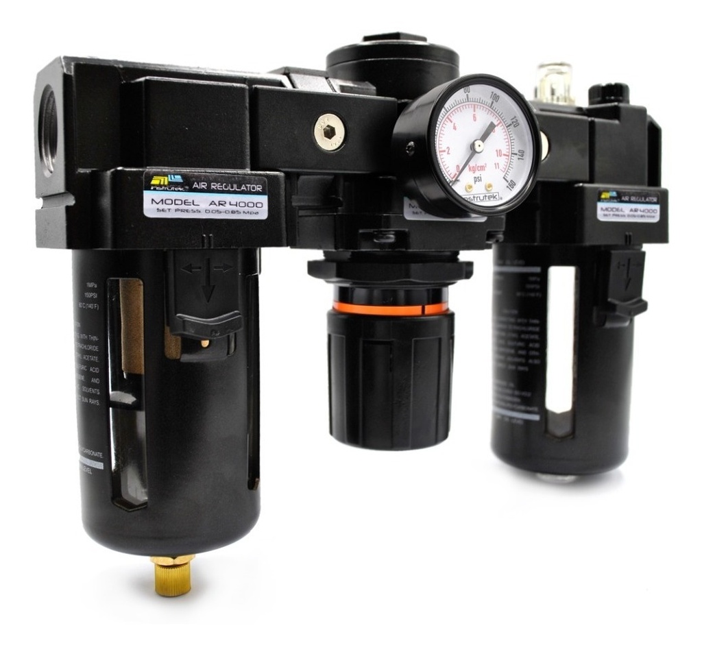 Filtro-regulador-lubricador 1/2 P/ Compresor Con Manómetro