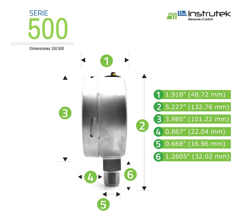 Manómetro Totalmente Inox Glicerina Carátula 4 PLG, 300 Psi