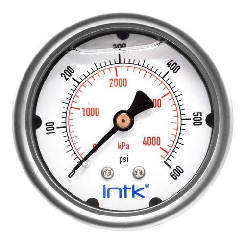 2.5” Liquid filled (O.E.M.), pressure gauge, 1/4” NPT, back connection, 0 to 600 psi-kPa